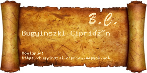 Bugyinszki Ciprián névjegykártya